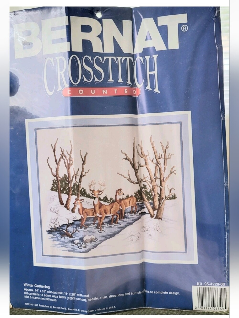 BERNAT "WINTER GATHERING" COUNTED CROSS STITCH KIT- SEALED